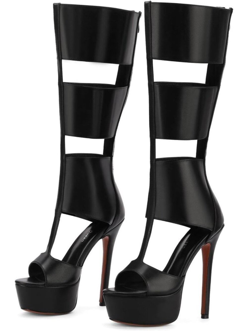 Chic Platform Knee High Heels, Gladiator Open Toe Sandals, Sexy Summer Boots for